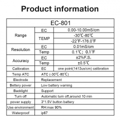 Portable 2 in 1 EC Temp Soil Detector EC-8801-Red Soil Tester Soil Meter Tester Test for Garden Farm Lawn Indoor & Outdoor