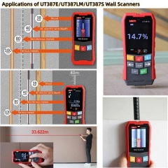 UT387E Wall Scanner High Accuracy Stud Finder 100mm Metal Wood AC Wire Detector Distance Meter Moisture Tester