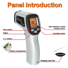 CX6052 -50～400°℃(-58~2022°F) Digital Non Contact Industrial Infrared Thermometer Gun Food 550C No Touch for IP65 Rated 3C Accuracy Adjustable