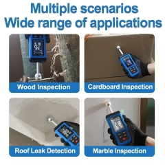 SK-7303 0~100% 20-40mm Depth Industrial Digital Pinless Moisture Meter for Wood and Drywall Non-Destructive Detection with Alarm 20-40mm Depth