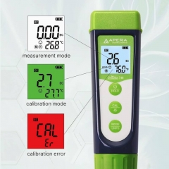Apera Instruments GroStar GS3 Conductivity Pocket Tester AI103G GroStar Series GS3 LCD Display Accuracy Pen Tester Kit Replaceable Titanium EC Probe Hydroponics Water