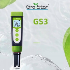 Apera Instruments GroStar GS3 Conductivity Pocket Tester AI103G GroStar Series GS3 LCD Display Accuracy Pen Tester Kit Replaceable Titanium EC Probe Hydroponics Water