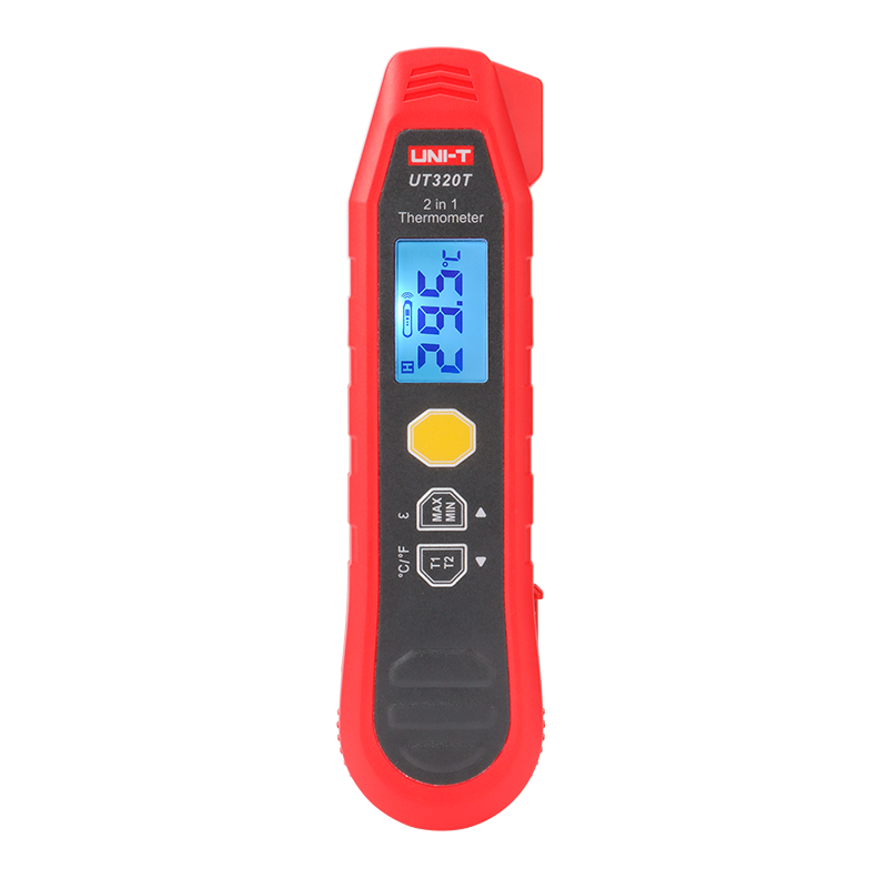 Uni-t UT320T 2-in-1 Digital Thermometer with LCD Display 0.1C Resolution IP54