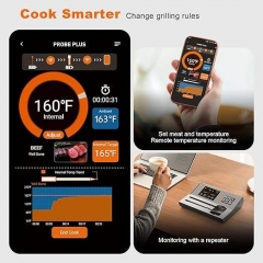 FM2209 Digital Bluetooth Wireless Meat Thermometer Smart TFT Display Food Grade Stainless Steel Probe Oven Plastic