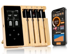 FM2302 Smart Bluetooth Wireless Meat Thermometer TFT Display Screen 4 Probes Oven Grill Food Thermometers
