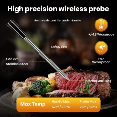 FM2302 Smart Bluetooth Wireless Meat Thermometer TFT Display Screen 4 Probes Oven Grill Food Thermometers