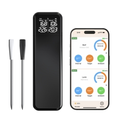 DT-136 ( 2026 Model) Version Dual Probes Wireless Smart Blue Food Digital Meat Thermometer for Outdoor BBQ Grilling Kitchen
