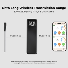 DT-136 ( 2026 Model) Version Dual Probes Wireless Smart Blue Food Digital Meat Thermometer for Outdoor BBQ Grilling Kitchen