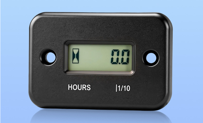 LSQ-01 Digital Hour Meter LCD Display Portable Engine Gauge racing Motorcycle for Motor Generator Waterproof Hour Meters Timer