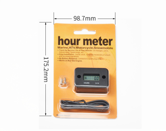 LSQ-01 Digital Hour Meter LCD Display Portable Engine Gauge racing Motorcycle for Motor Generator Waterproof Hour Meters Timer