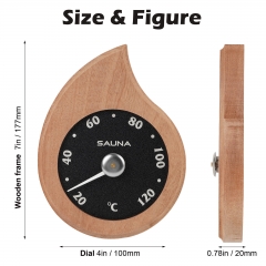 KT-X64 20-120℃ Sauna Thermometer for Home Sauna Comfort and Relaxation Equipment Accessory Household Dial Design