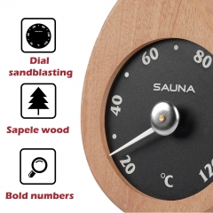 KT-X64 20-120℃ Sauna Thermometer for Home Sauna Comfort and Relaxation Equipment Accessory Household Dial Design