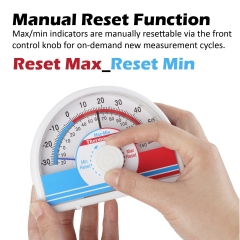 X16CN1580 -30-60℃/-20-140℉ Max-Min Indoor Outdoor Thermometer Wall Mount Desktop Battery Free Mechanical Temp Gauge for Home Greenhouse Warehouse Lab Use