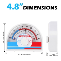 X16CN1580 -30-60℃/-20-140℉ Max-Min Indoor Outdoor Thermometer Wall Mount Desktop Battery Free Mechanical Temp Gauge for Home Greenhouse Warehouse Lab Use