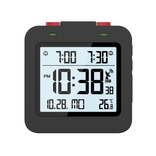 MS-3552 RCC radio wave alarm double alarm indoor temperature clock perpetual calendar electronic clock desk clock