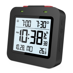MS-3552 RCC radio wave alarm double alarm indoor temperature clock perpetual calendar electronic clock desk clock