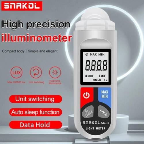 SK-32 Lux Meter Digital Illuminometer 0~200,000lux LCD Pocket Light Meter Lux/FC Measure