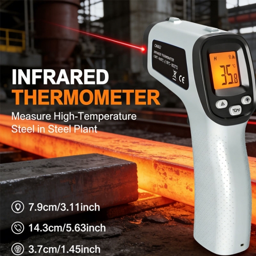 CX6052 -50～400°℃(-58~2022°F) Digital Non Contact Industrial Infrared Thermometer Gun Food 550C No Touch for IP65 Rated 3C Accuracy Adjustable