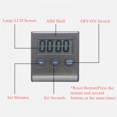 JS-109 Digital Kitchen Timer Magnetic Digital Chronometer LCD Screen Digital Magnet Alarm Clock Cooking Count up Countdown Stopwatch