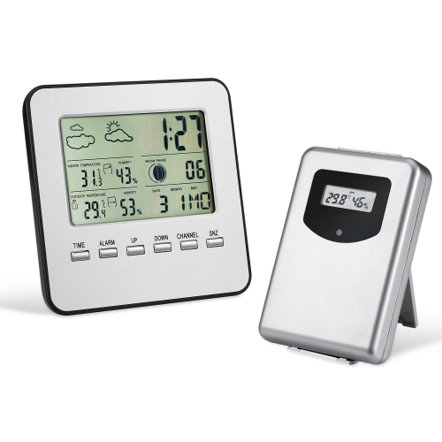 SN121 443 Mhz Wireless indoor and outdoor temperature and humidity meter, weather station alarm clock, electronic wireless thermometer