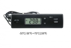 DS-1 Car Thermometer LCD Display C/F Clock Temperature Sensor Controller Indoor Outdoor Thermostat With Probe For Vehicle Car