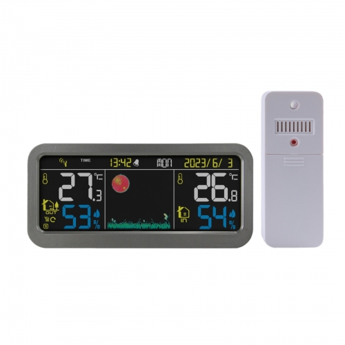 SH-9101 Digital Wireless Weather Station Indoor Outdoor Thermometer Hygrometer Colorful LCD Weather Forecast OEM/ODM Customizable ABS