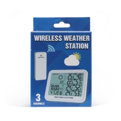 SH-018 Wireless Digital Weather Station Thermometer Alarm Clock Temperature Humidity Monitor LCD Display IP5X Rated 1 Year Warranty