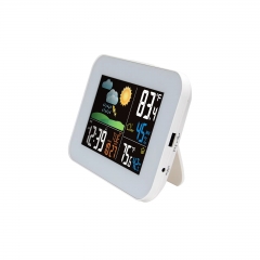 Smart Wireless for SH-007 Large-Display Color Weather Station with Temperature Humidity Monitoring USB Charging