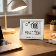 SH-8082B Wireless Color-Display Weather Station SH-8082B Radio-Controlled Clock Indoor/Outdoor Thermometer Hygrometer Moon Phase Weather