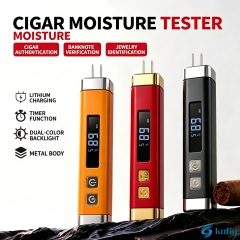 CX-3100 Newest ABS Cigar Hygrometer Probe-Type Dedicated Internal Humidity Meter LCD Display 10cm Measurement Depth 3-Year Warranty Cigar