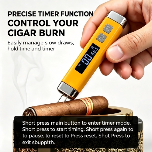 CX-3100 Newest ABS Cigar Hygrometer Probe-Type Dedicated Internal Humidity Meter LCD Display 10cm Measurement Depth 3-Year Warranty Cigar