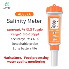 AE837A AZOVTES Aquarium Salinity Meter Electronic Fish Tank Hydrometer Density Tester 0~60 Temperature Range Aquaculture Model