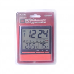CX-318S Portable Mini Indoor LCD Digital Wall Hygrometer Clock Durable Plastic Battery-Powered Home Temperature Monitor