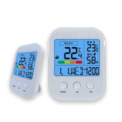 TH202A Clock indoor and outdoor household high-precision electronic body temperature and humidity meter, heatstroke prevention and high temperature alarm
