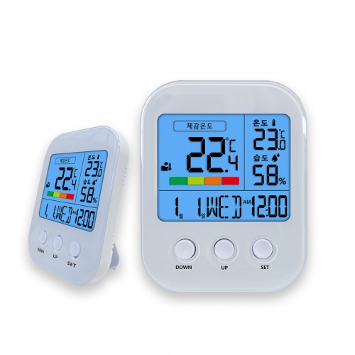 TH202A Clock indoor and outdoor household high-precision electronic body temperature and humidity meter, heatstroke prevention and high temperature alarm