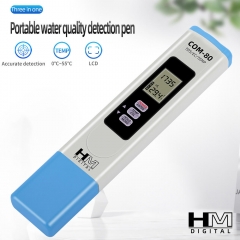 HM COM-80 Portable Digital 3-in-1 TDS/EC/TEMP Pen New Water Quality Tester for Aquarium Customizable OEM Plastic Meter