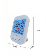 TH202A Clock indoor and outdoor household high-precision electronic body temperature and humidity meter, heatstroke prevention and high temperature alarm