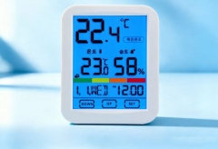 TH041A Indoor and outdoor digital large screen alarm clock, time and date, comfort indicator, backlit body temperature and humidity meter