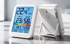 TH041A Indoor and outdoor digital large screen alarm clock, time and date, comfort indicator, backlit body temperature and humidity meter