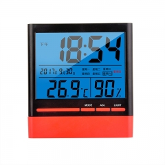 CX-318S Portable Mini Indoor LCD Digital Wall Hygrometer Clock Durable Plastic Battery-Powered Home Temperature Monitor