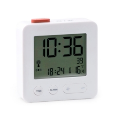 WX1923 Digital Alarm Clock Radio Clocks LCD Electronic Time Thermometer Temperature Meter Snooze Calendar Desktop Smart Alarm Clock