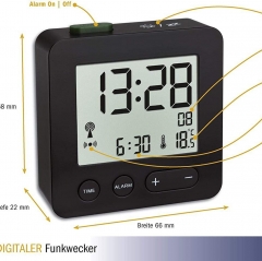 WX1923 Digital Alarm Clock Radio Clocks LCD Electronic Time Thermometer Temperature Meter Snooze Calendar Desktop Smart Alarm Clock