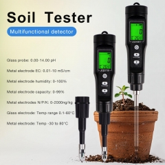 JQ019BT Multifunctional Portable Bluetooth Soil Tester LCD Display 99% Accuracy Nitrogen Phosphorus Potassium EC Fertility pH for