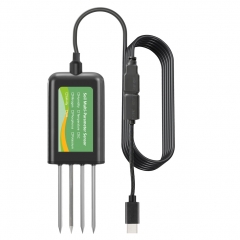 YH-SO8W USB Soil Multi-Parameter Sensor | 8-in-1 EC pH NPK Temp Moisture Detection | Agriculture & Greenhouse Use