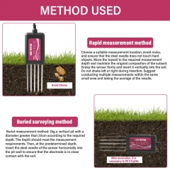 THE01999P 8-in-1 Smart Soil Tester IP68 Waterproof Soil Sensor with APP Monitoring for Moisture Temperature pH EC NPK Fertility Analyzer