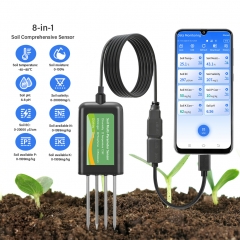 YH-SO8W USB Soil Multi-Parameter Sensor | 8-in-1 EC pH NPK Temp Moisture Detection | Agriculture & Greenhouse Use