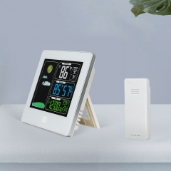 SH-079 Wireless Weather Station Color Display Temperature Humidity Monitor Perpetual Calendar Weather Forecast Alarm Clock