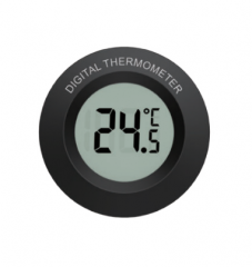 SH-216 Mini Round Recessed Digital Thermometer ABS Material Button-Cell Powered High-Precision Temperature Gauge for Car Pet Carriers
