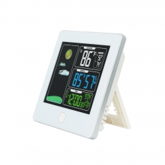 SH-079 Wireless Weather Station Color Display Temperature Humidity Monitor Perpetual Calendar Weather Forecast Alarm Clock