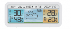SH-9101C Digital Wireless Big Colorful LCD Thermometer Hygrometer with Weather Station LED Back Light ABS Material OEM/ODM Support